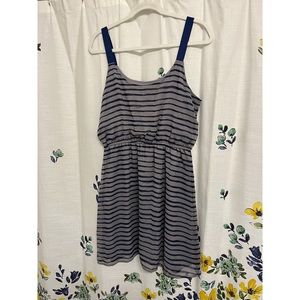 Grey/Navy Striped Dress